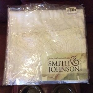 New Faux Pashmina 40” by 80” rayon white throw